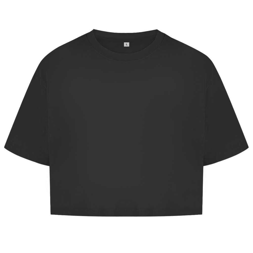 Damen Oversize Crop Top NO MORE GAMES JUST GAINS Printegy