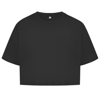 Damen Oversize Crop Top NO MORE GAMES JUST GAINS Printegy